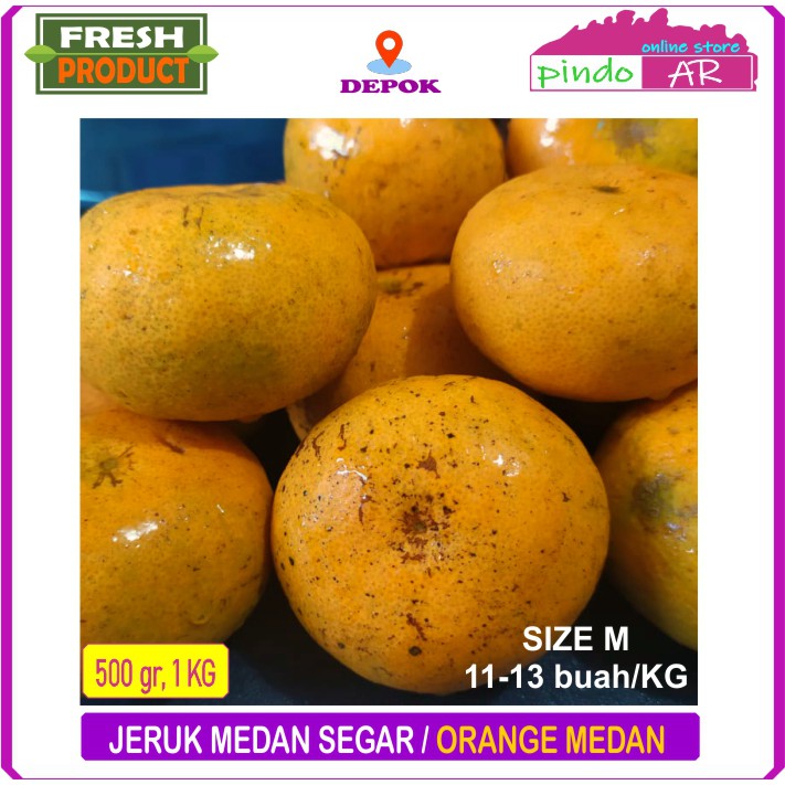 

JERUK MEDAN MANIS DAN SEGAR SIZE M 1KG