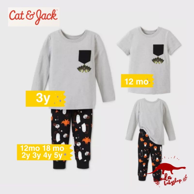 kaos anak 1-5 Tahun Cat And Jack laki laki dan perempuan unisex | kaos anak balita-bat terbalik panjang