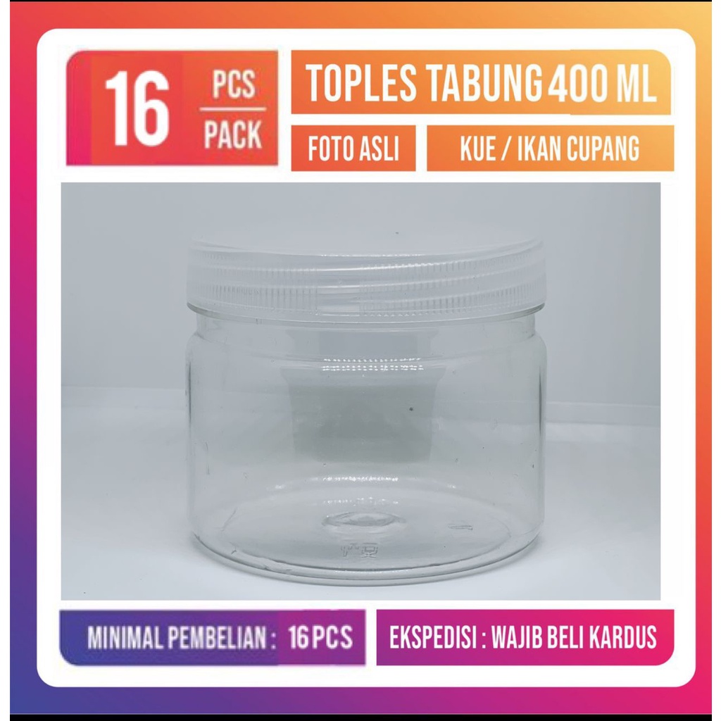 Toples Plastik 400ml Toples Tabung 400 ml Toples plastik 300 gr Toples Tabung plastik silinder 400 m