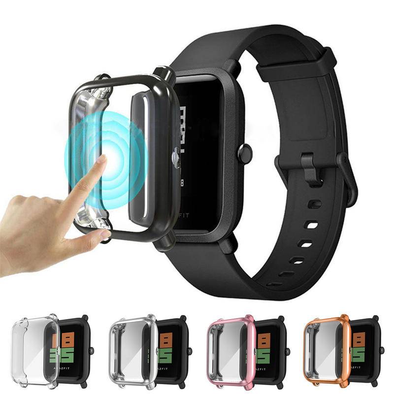 Bumper Plating TPU Case For Huami Amazfit Bip U / Bip U Pro / Bip S / Bip S Lite / Bip 1S / Bip Lite cover with Screen Protector Film For Xiaomi Amazfit Bip Lite 1S U pro