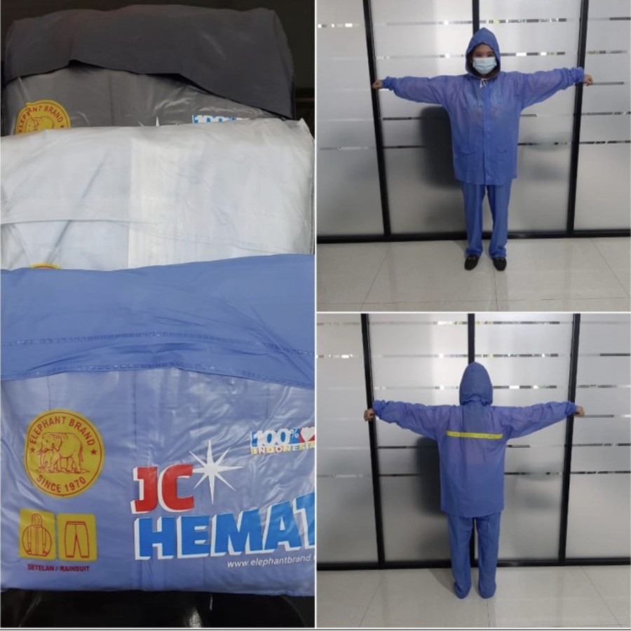 JOPE Jas Hujan Setelan Dewasa Baju Celana Hemat Gajah
