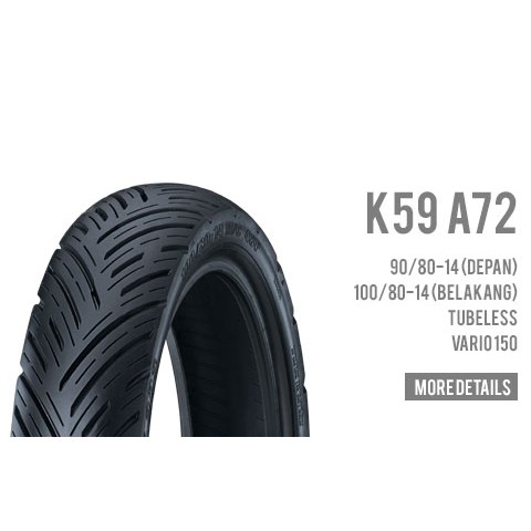 Ban Luar Tubeless Tubles Tubless 100 80 14 ring 14 Vario 150 Belakang Ori Honda 42711-K59-A72