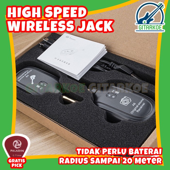 Jack Wireless Gitar &amp; Bass Elektrik Tanpa Kabel Transmitter Receiver