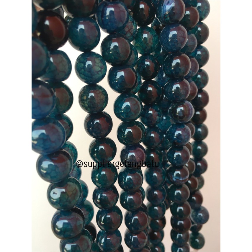 batu agate biru serat blue onyx 12mm akik alam natural supplier craft supplier grosir craft fashion