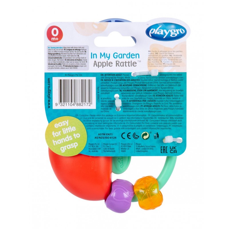 Playgro In My Garden Apple Rattle Gigitan Bayi 3m+