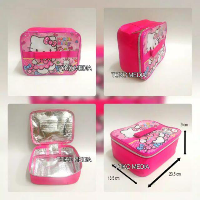 Tas Bekal Lunch Bag Anak Aluminium Foil Muat Yooyee Hello Kitty Pink