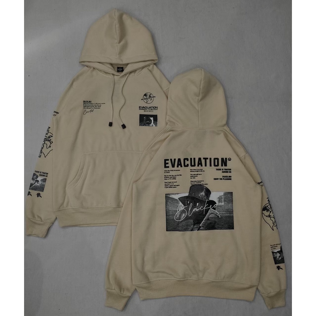 Hoodie Jaket Sweater Evacuation Cream Premium Quality