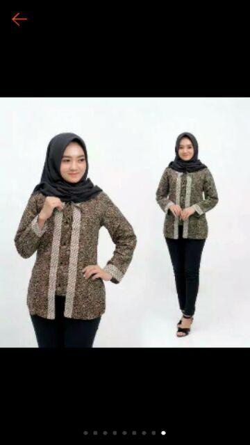 Batik Dolby Dolbi Dobby Doby Tenun Sutra Tulis Katun Atbm Baron Atasan Batik Wanita Sogan Srg308