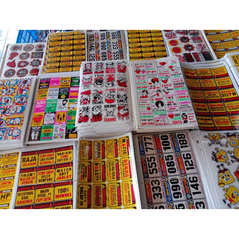

Sticker Stiker Kotakan Gunting sendiri 1 lembar isi 12/15pcs