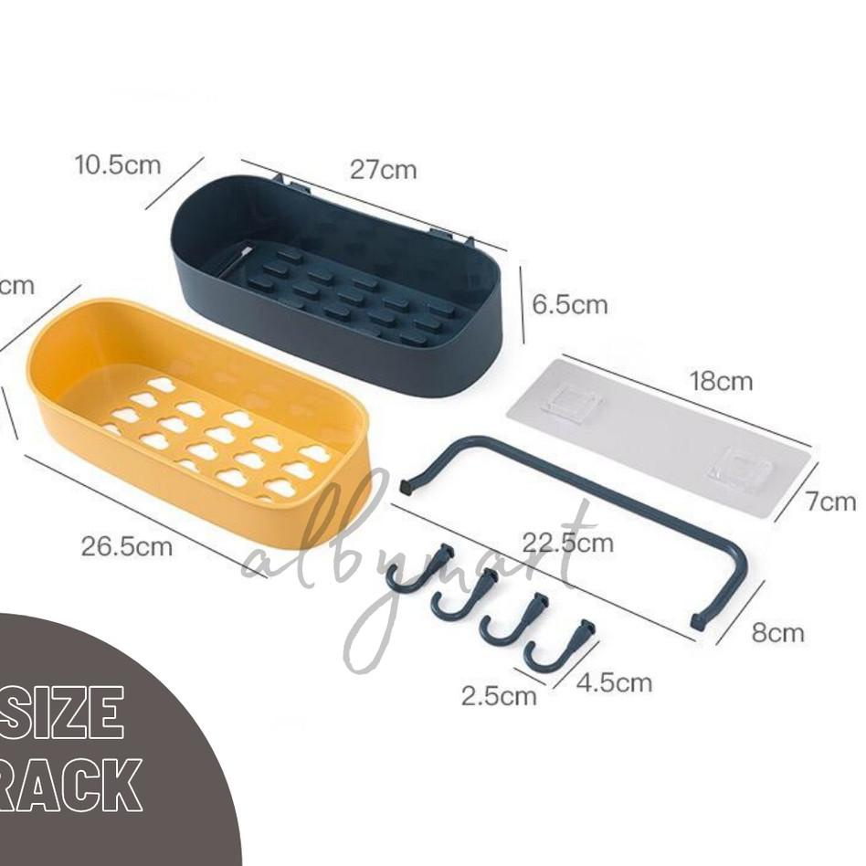 ♣ Rak dinding kamar mandi plastik rak dapur gantung ,bathroom organizer rak plastik gantung sabun pa