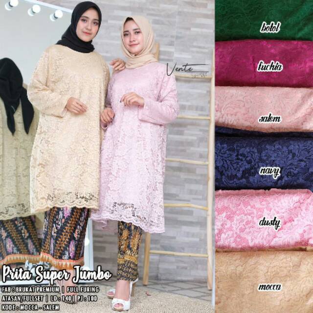 Setelan Brokat Jumbo Ld 140