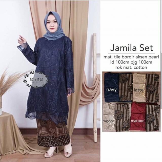 JAMILA SET KEBAYA TILLE KEKINIAN FASHION WANITA  HIJAB 