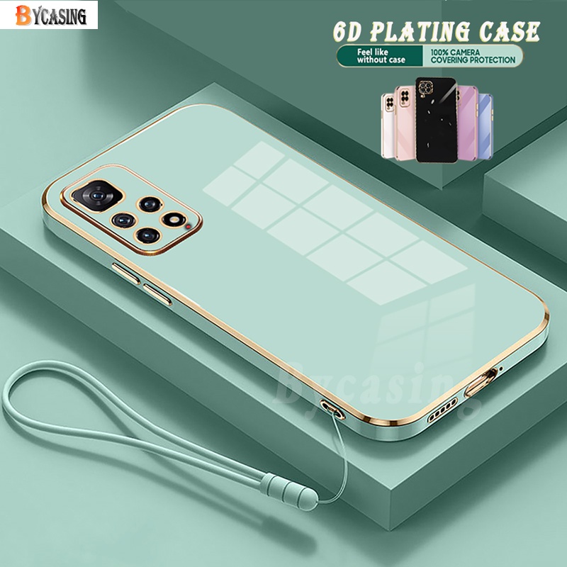 Soft Case Bahan Karet 6D Dengan Tali Untuk Redmi Note 11 Pro Note11S Note 10C 10A 9T 9A 9C Note 10 Pro