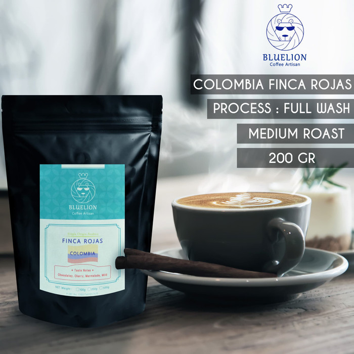 

PROMO BLUELION - Colombia Finca Rojas 200g (Kopi Single Origin Arabica) - BIJI