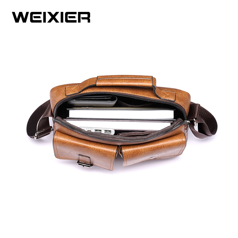 WEIXIER 9558 Tas Selempang Pria Kulit Sling Bag Anti Air WK-SBY