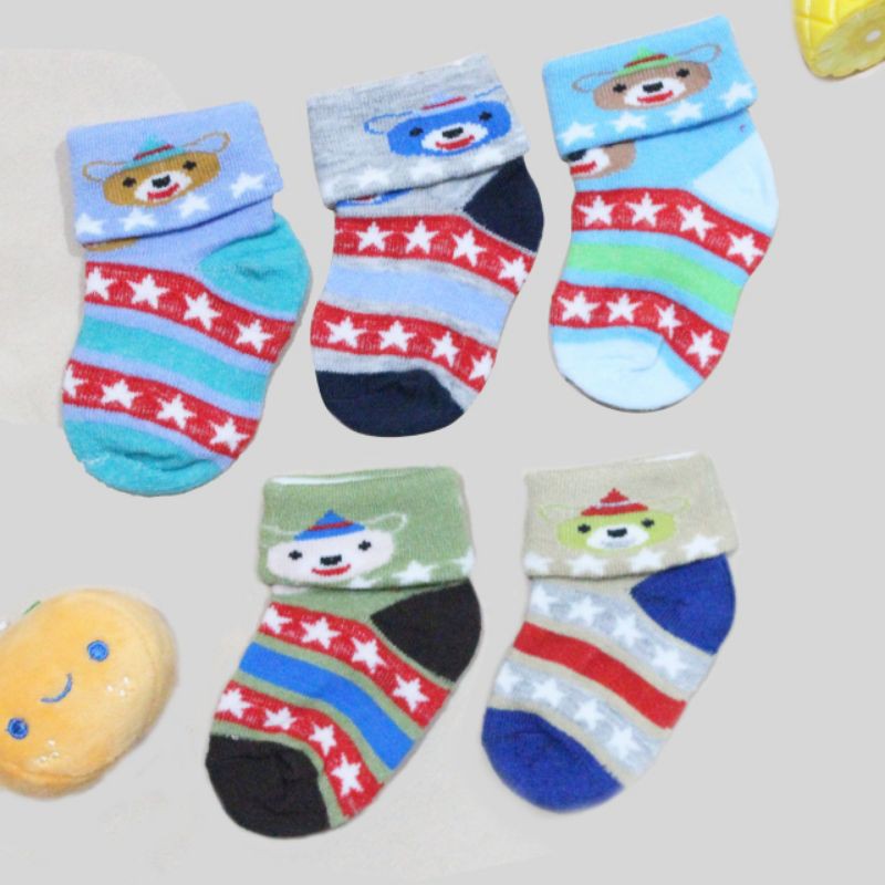 Kaos Kaki Bayi 3in1 SNI | Supersock 3D Isi 2 &amp; Isi 3 Pasang Kaos Kaki Bayi Polos Lipat