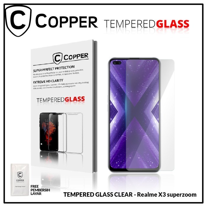 Copper Tempered Glass Full Clear - Realme X3 SuperZoom