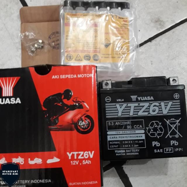 Aki vario 125 satria fu yuasa YTZ6V Spareparts Motor