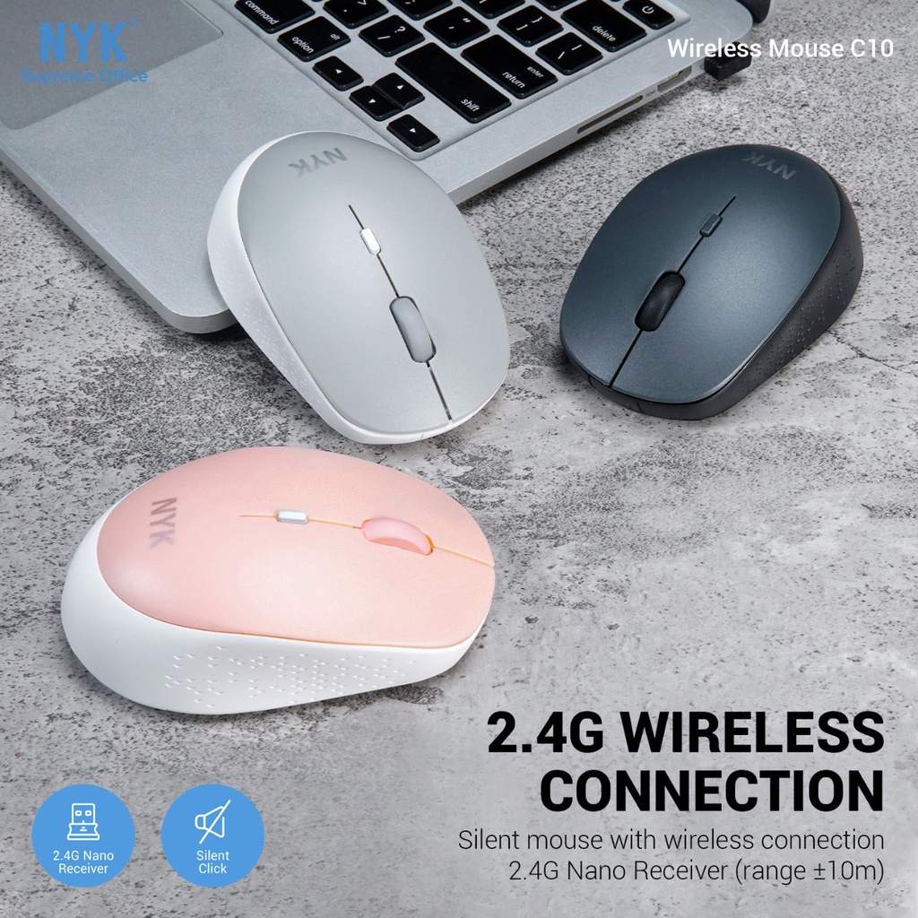 NYK Supreme C10 Mouse Wireless 2.4G Silent Click