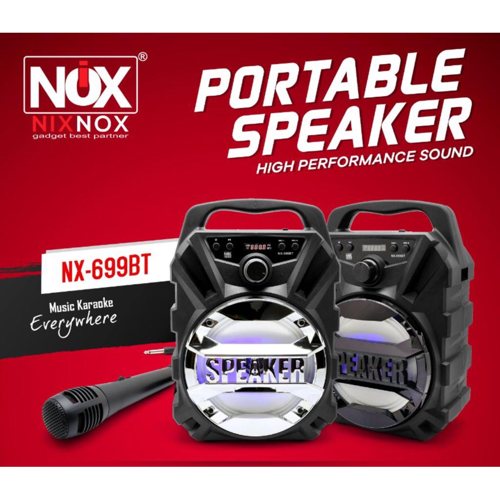 Speaker Bluetooth+mic karoke NX699BT spiker bluetooth