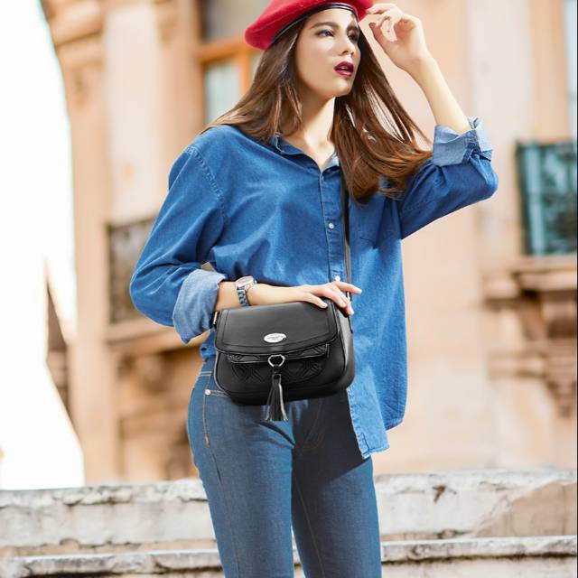 Tas Slempang Wanita Warna Hitam - Tas Arum -Sophie Martin Paris Oril