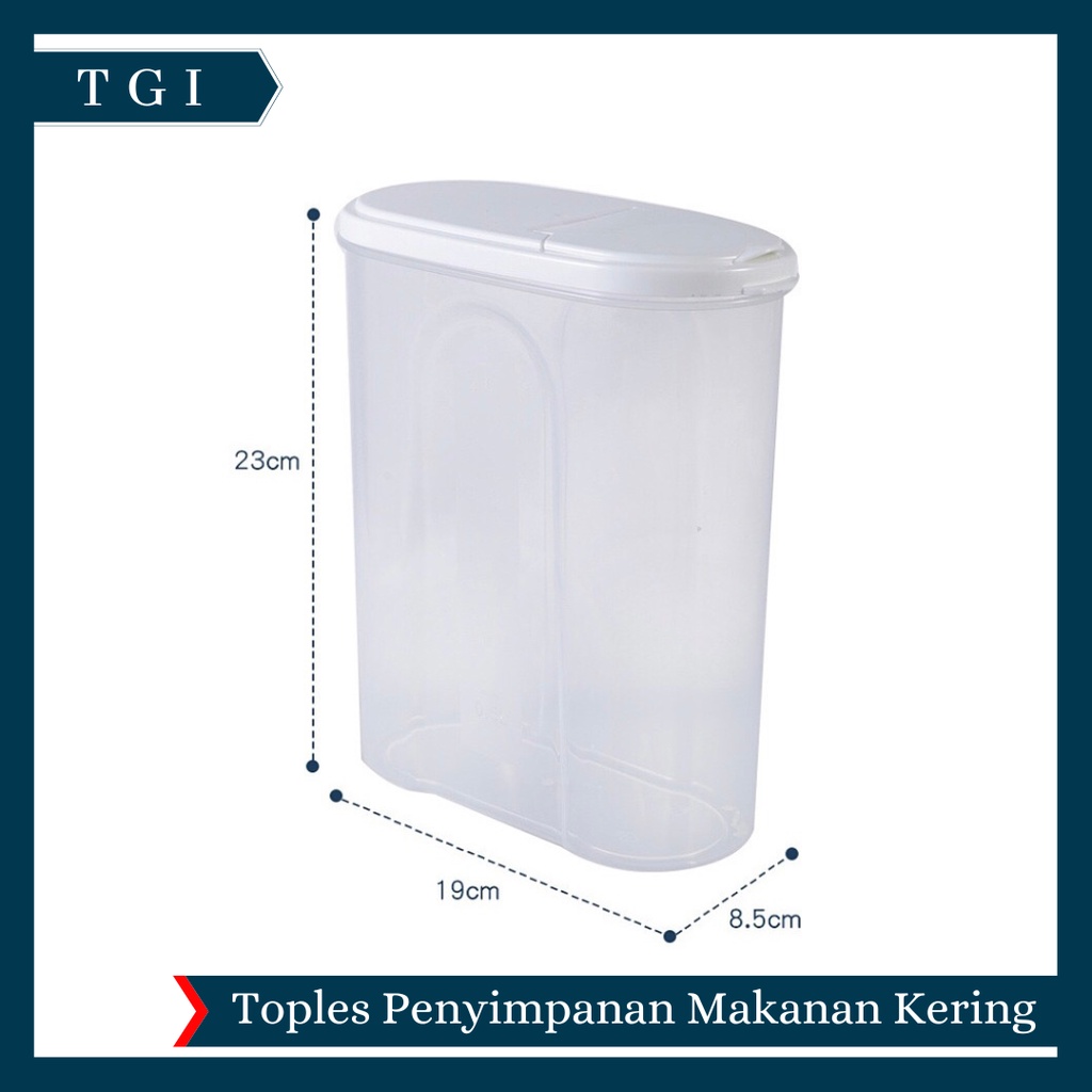 TGI - TOPLES SNACK KEDAP UDARA / PENYIMPANAN BENING CEREAL KONTAINER MAKANAN FOOD STORAGE JAR CONTAINER / KOTAK SNACK / KOTAK ORGANIZER DAPUR / PENYIMPANAN BERAS / KOTAK SIMPAN DAPUR