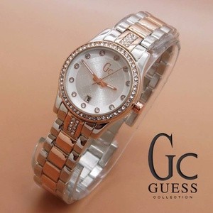 GC Jam Tangan Wanita | Gc Mini Date Rantai Kombinasi Rosegold plat Putih B_SWH