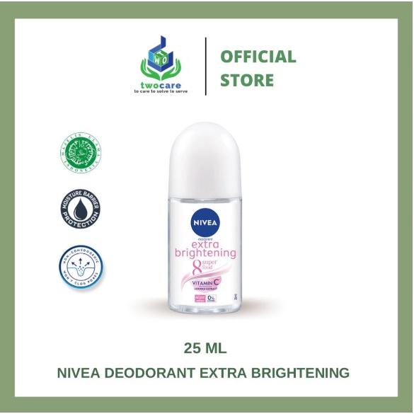 NIVEA Personal Care Deodorant Extra Brightening Roll On - 25 ml