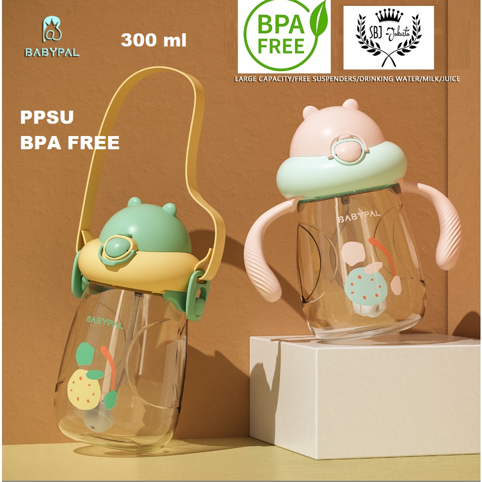 BOTOL MINUM ANAK BABYPAL PPSU BPA FREE 300ML ANTI SEDAK DUAL HANDLE