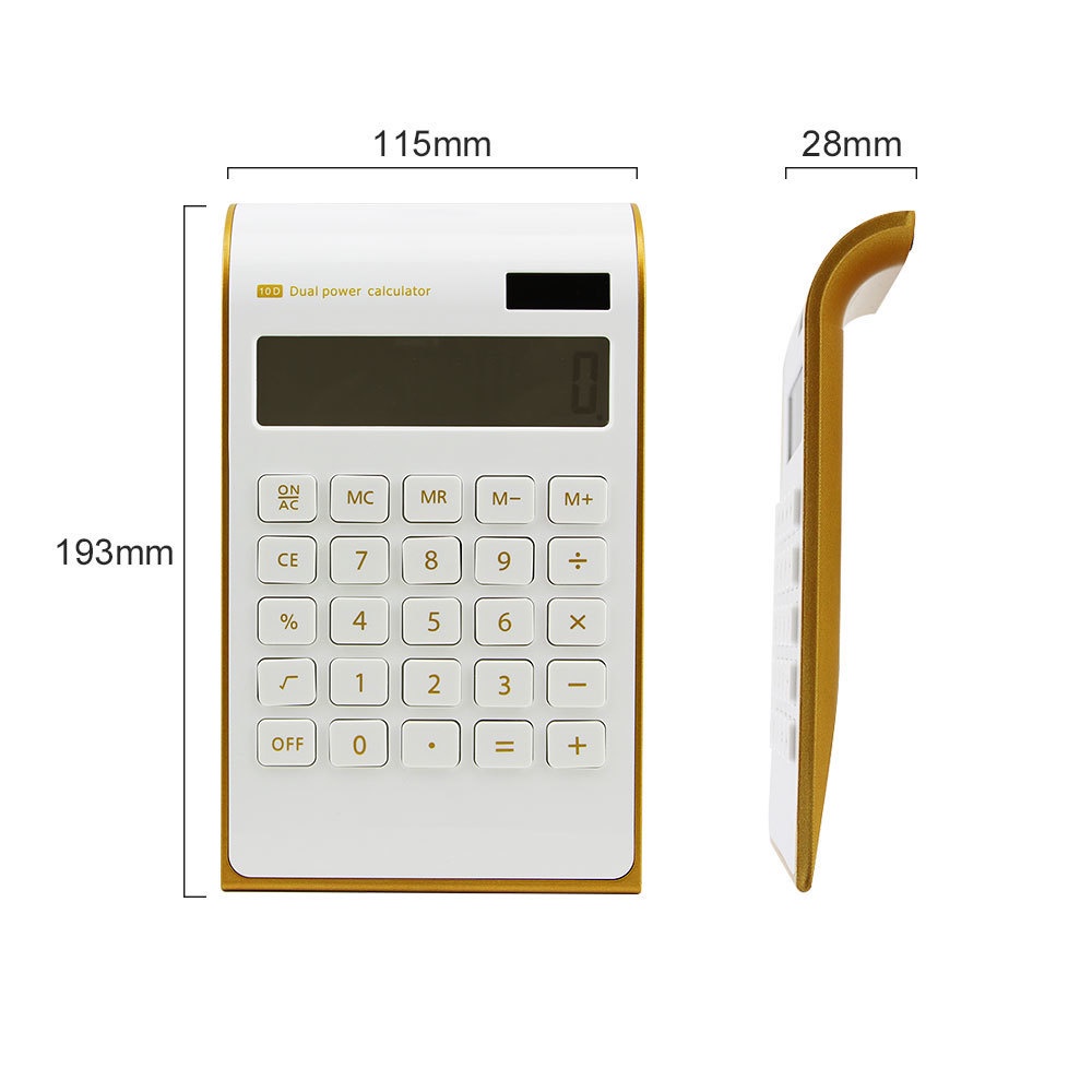 Kalkulator 10 Digit Slim Tenaga Surya Dual Power Portable Untuk Kantor / Sekolah