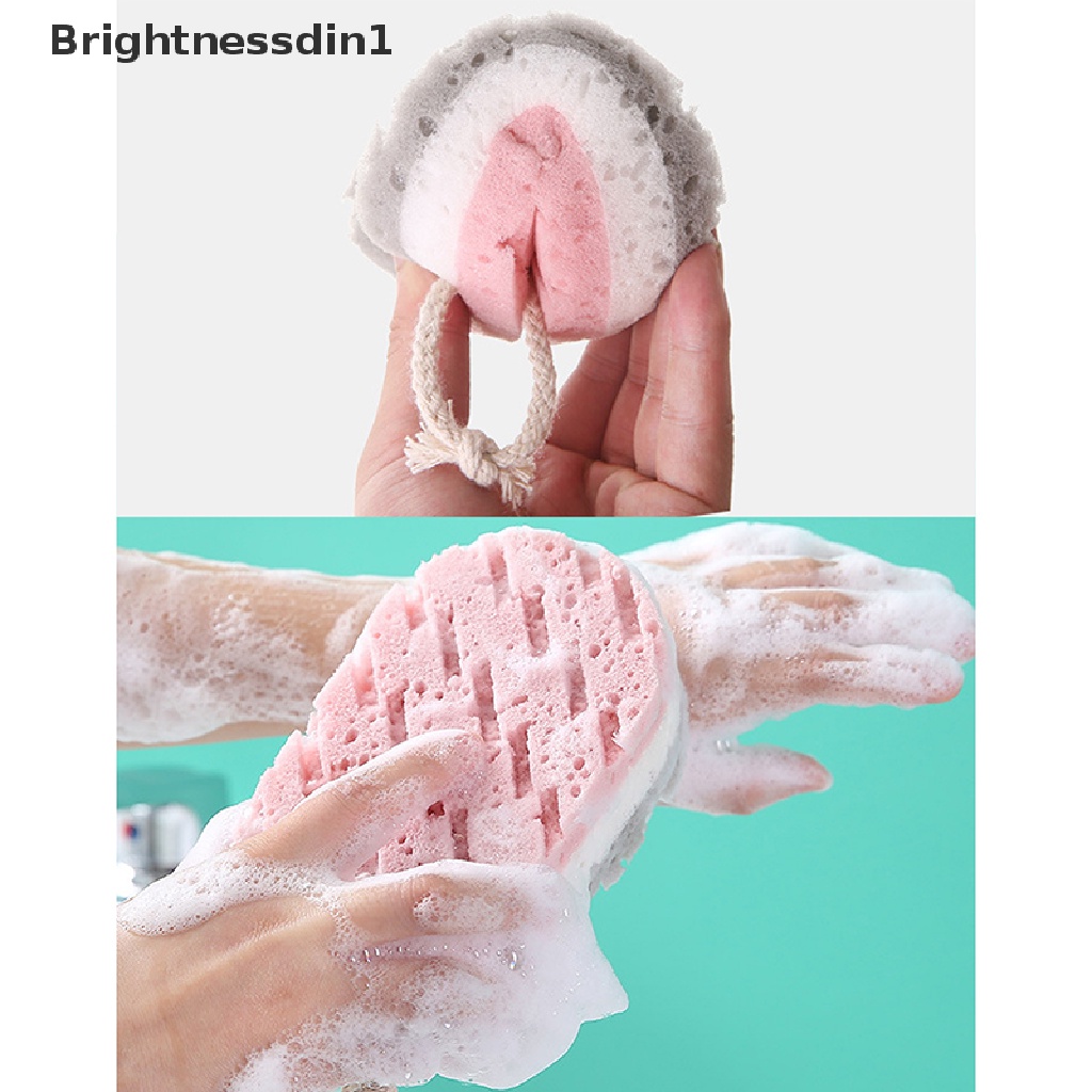 (Brightnessdin1) Spons Mandi Bentuk Bola Untuk Exfoliation Kulit Mati