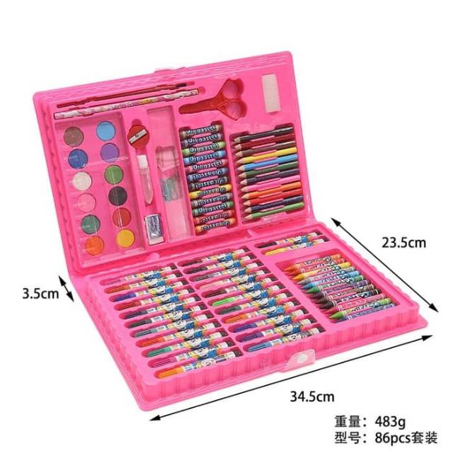CRAYON STATIONARY SET 86 PC ALAT TULIS MENGGAMBAR PENSIL WARNA ART SET-3
