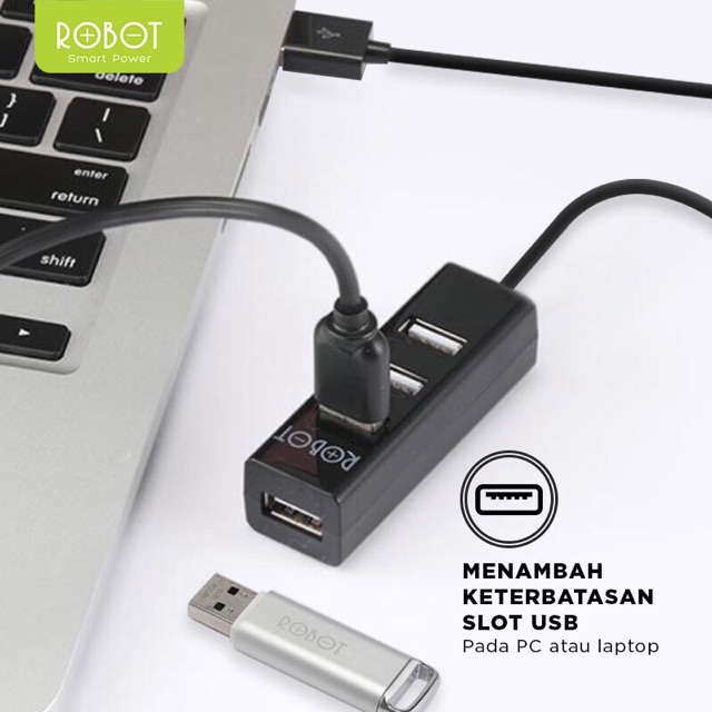 ROBOT H140-80 4 Ports USB HUB 80cm - Garansi Resmi 1 Tahun