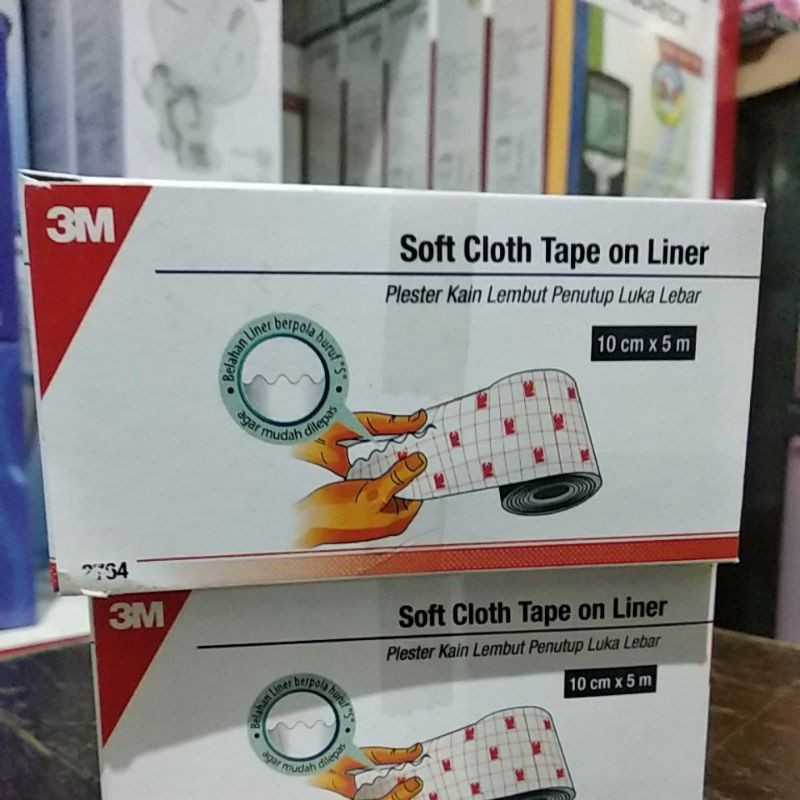 Softcloth tape on liner 10cm x 5m / plester penutup luka / Soft Cloth / Soft Cloth 3M