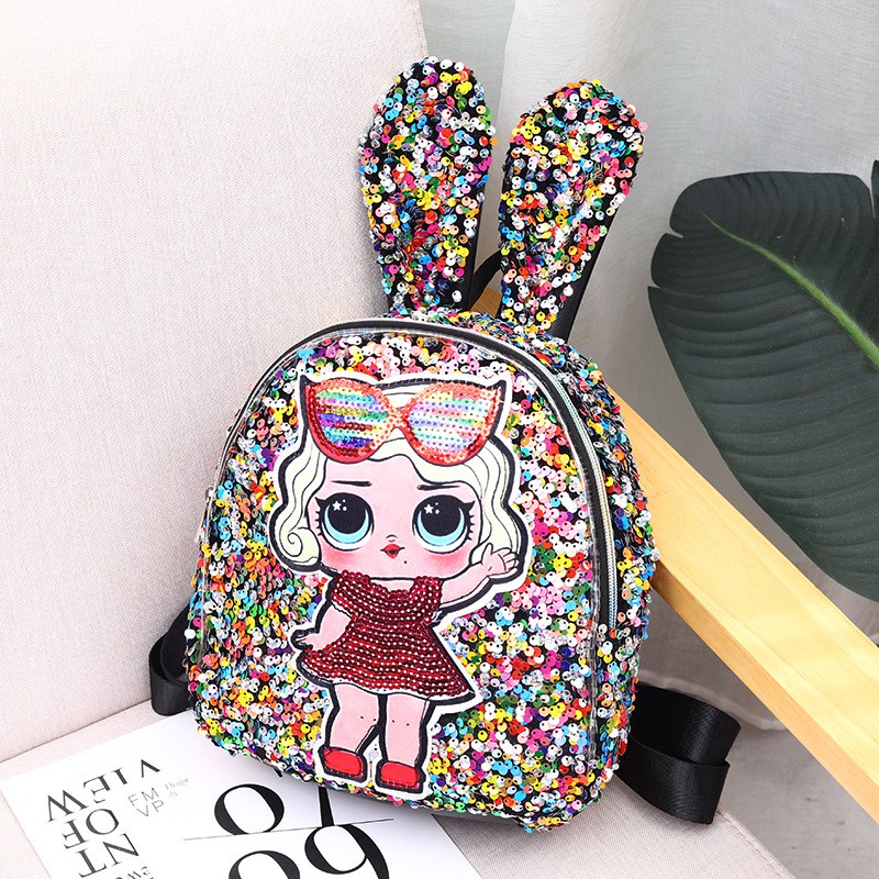 Tas Ransel Sequin Lampu LED LOL - LOL16 tas backpack anak perempuan