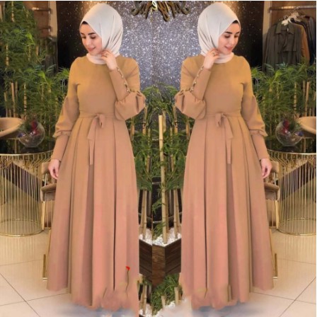 Baju Gamis Muslim Terbaru 2020 2021 Model Baju Pesta Wanita kekinian Bahan Velvet Kondangan remaja