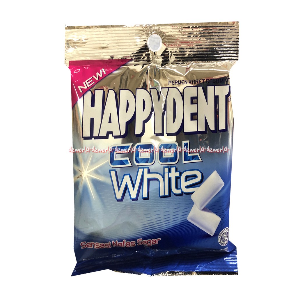 Happydent Cool White 60gr Permen Karet Rasa Mint Happy dent Mint Candy Bubble Hepi Dent