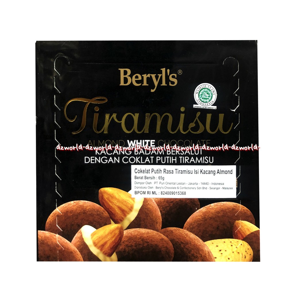 Beryl's Tiramisu Almond Milk Chocolate Coklat Susu Tiramisu 65gr