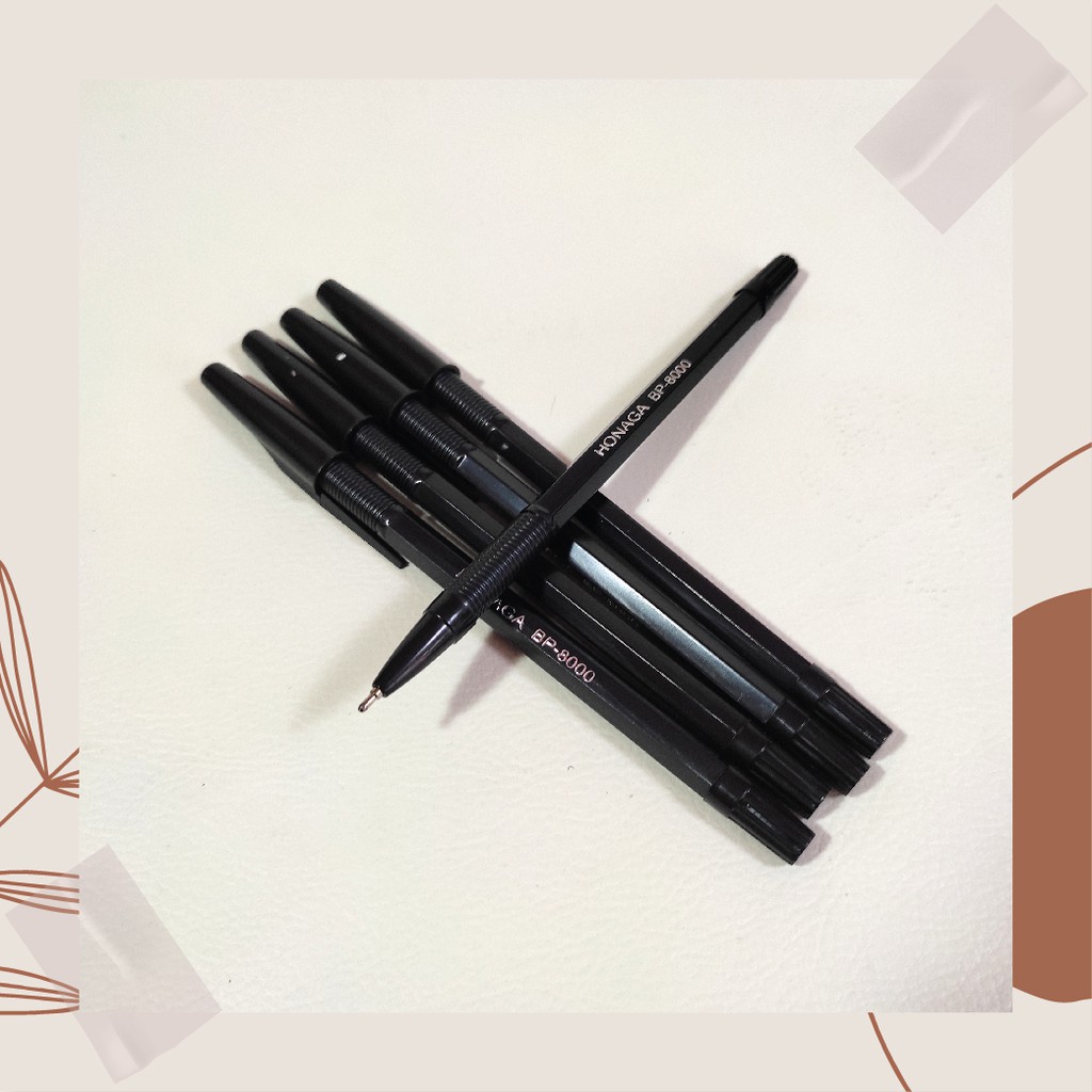 

ball point/pulpen hitam honaga bp-8000 per 1 pack grosir