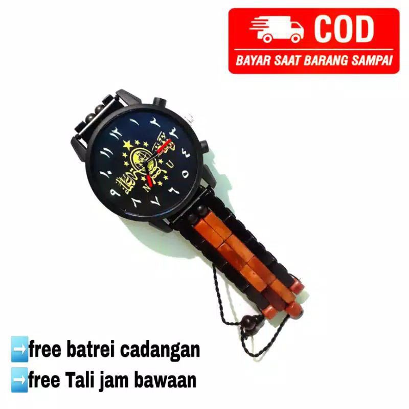 jam tangan kaukah kayu kokka Original Tali Tengah cklt pingir hitam