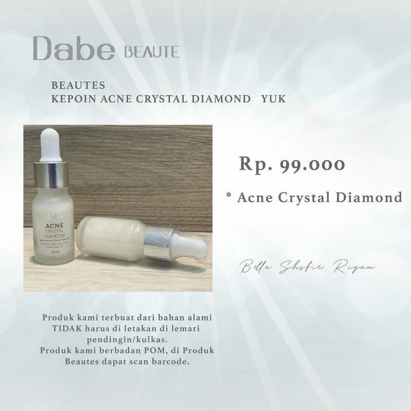 Acne Cristal Diamond Dabe Beaute