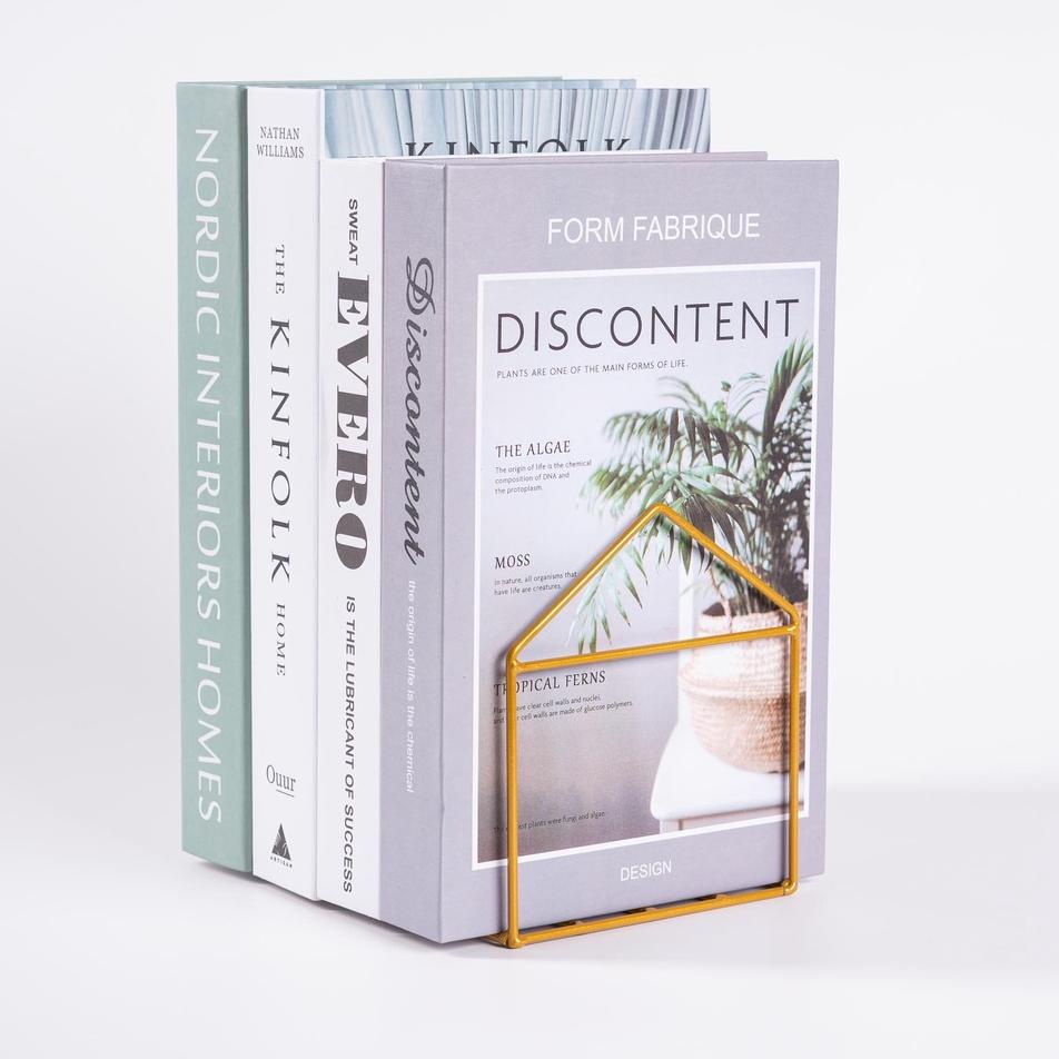 

ス Verturewire Pembatas Buku Besi Model Rumah 1 Pcs / House Bookshelf Flash Sale