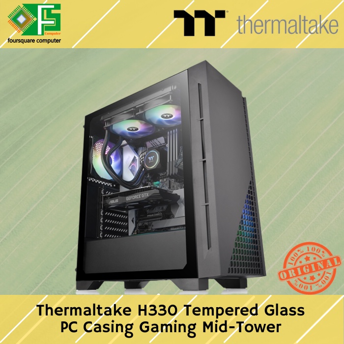 PC Casing Thermaltake H330 Tempered Glass Case CPU Komputer Gaming