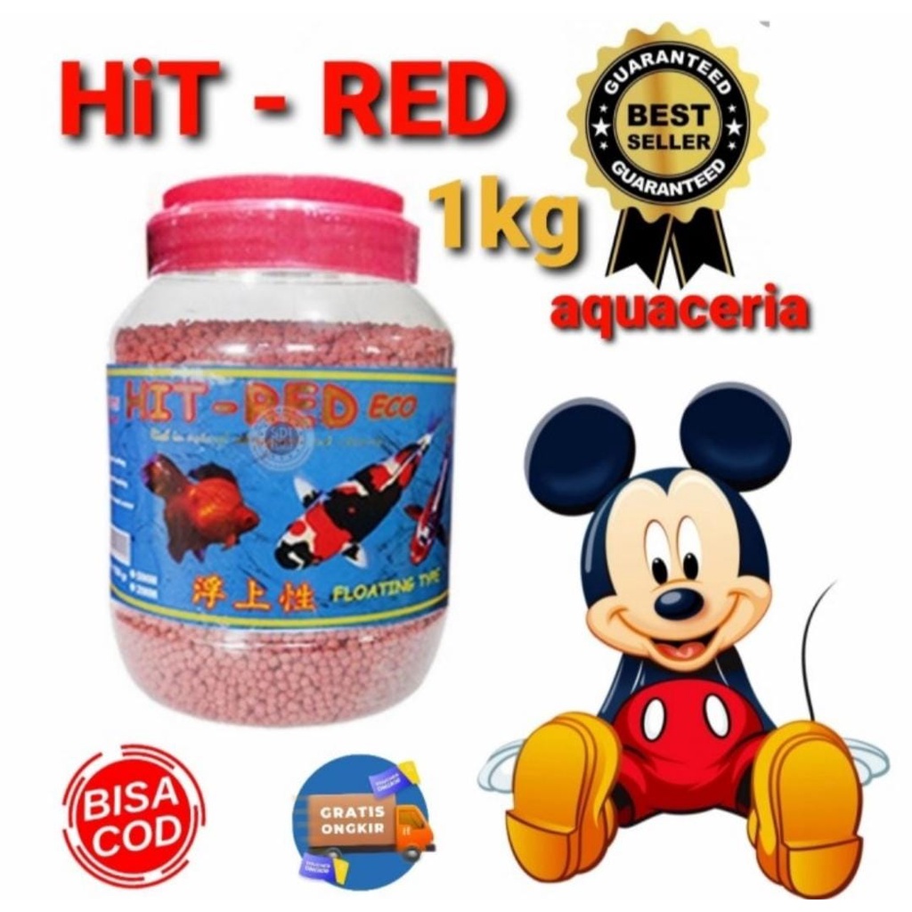 pelet ikan koi 1kg toples HIT RED 1250 gr