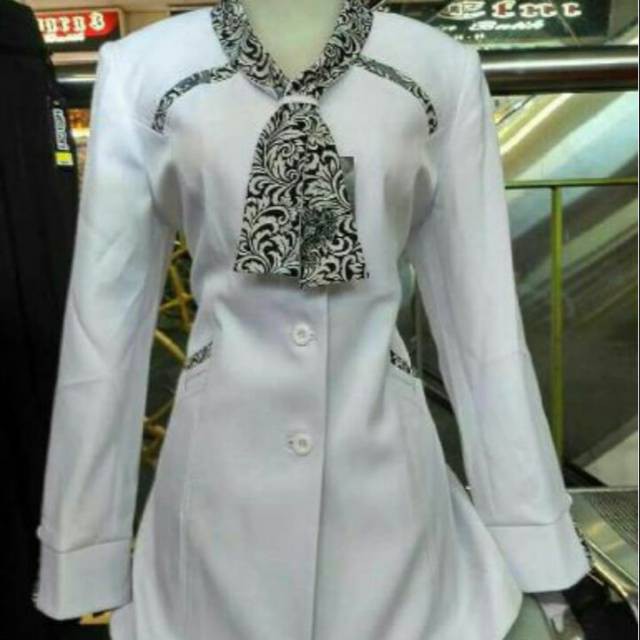 NEW BLAZER BATIK HITAM PUTIH READY SET CELANA & ROK by ROHID BLAZER