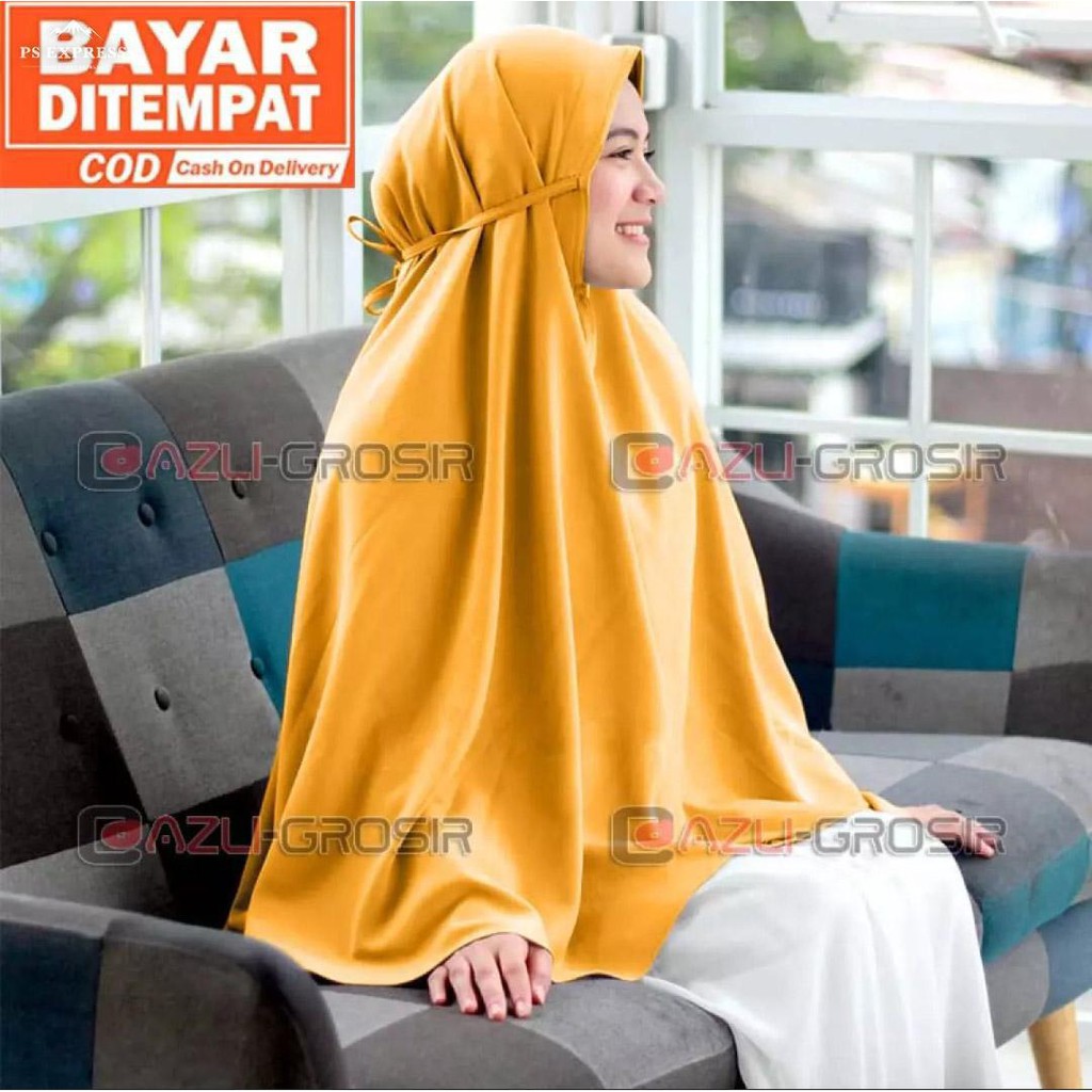 KHIMAR  Hijab Instan Jumbo Syari TALI non PET Wolfis Grade A