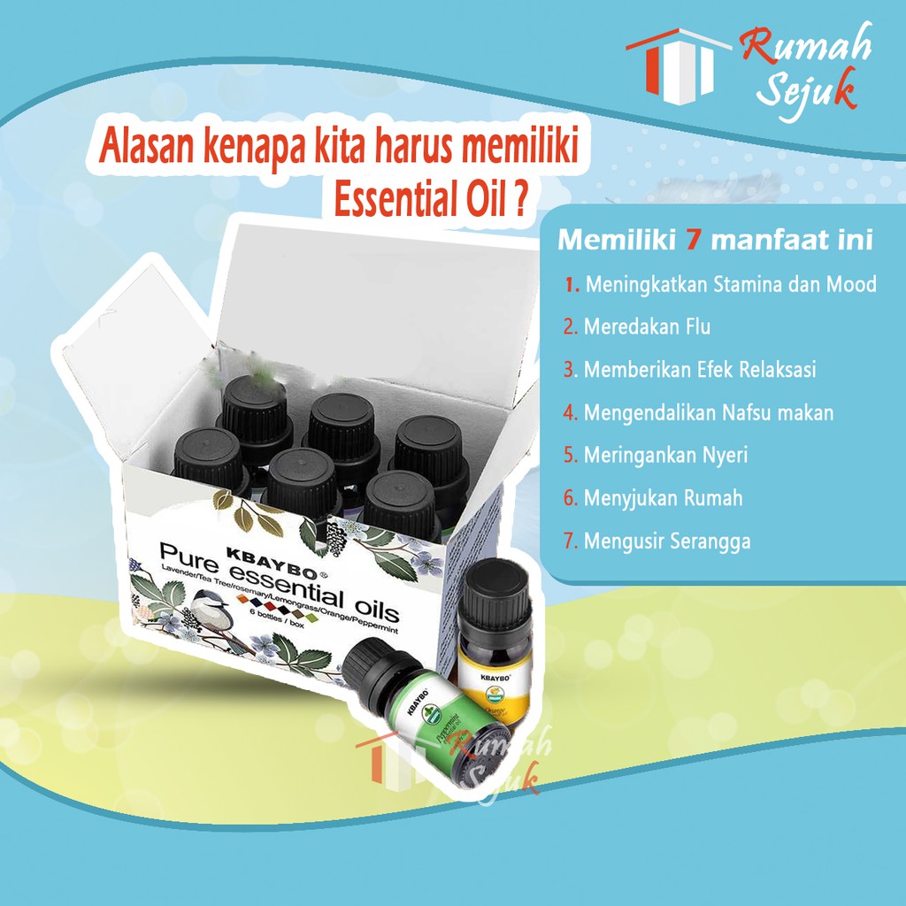 RS - 6 in 1 Aromaterapi Pure 100% Murni &amp; Alami Air Fragrance Essensial Pengharum Pewangi Esensial Esential Oil Aromatheraphy Ruangan RS-11 10ml Defuser Humidifer Minyak Humadifier Humudifier Humdifier Difusser Essential TSLM1 TSLM2 RH-17 Kamar Taffware