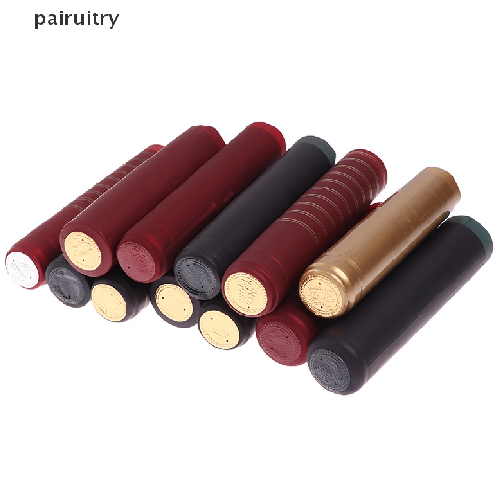 Prt 10pcs Tutup Botol Wine Bahan PVC Heat Shrink Untuk Pesta / Bar PRT