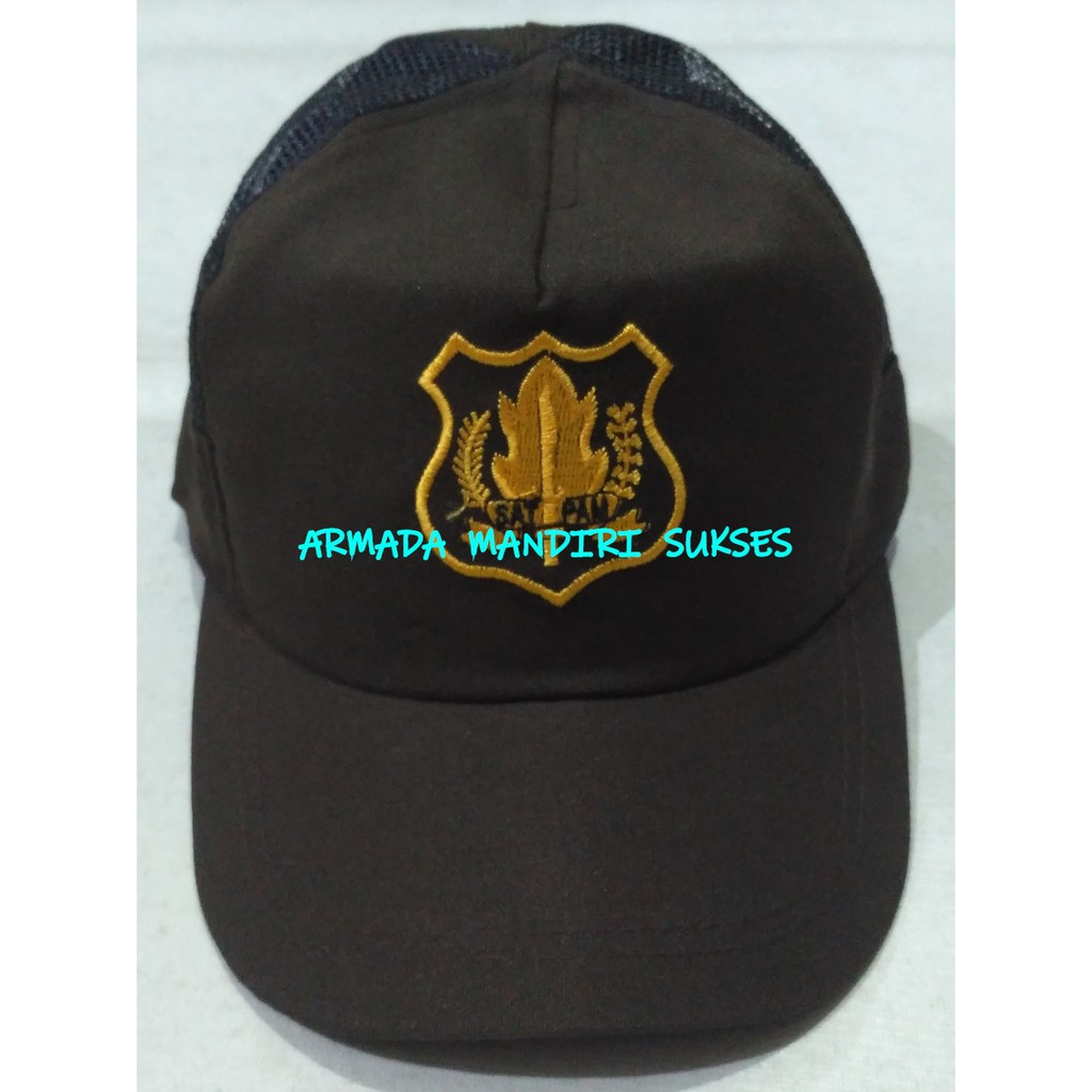 Topi Larici Satpam Coklat - Topi Satpam Coklat