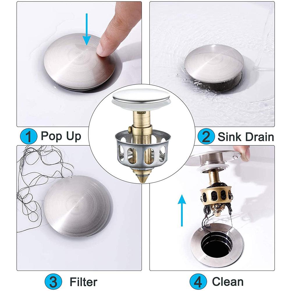 【 ELEGANT 】 Bounce Drain Filter Floor Anti Bocor Wastafel Cuci Dapur Bathtub Kamar Mandi Aksesori Water Stopper